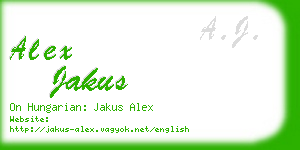 alex jakus business card